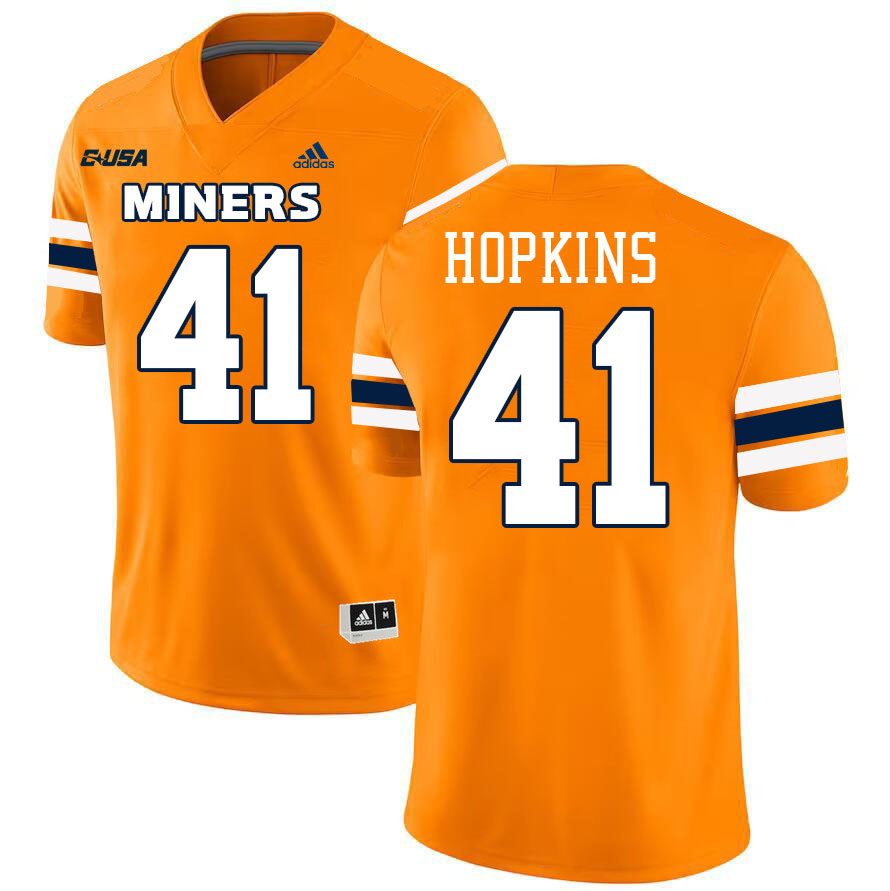 Dorian Hopkins UTEP Jersey,UTEP Miners #41 Dorian Hopkins College Football Jersey,Uniforms-Orange